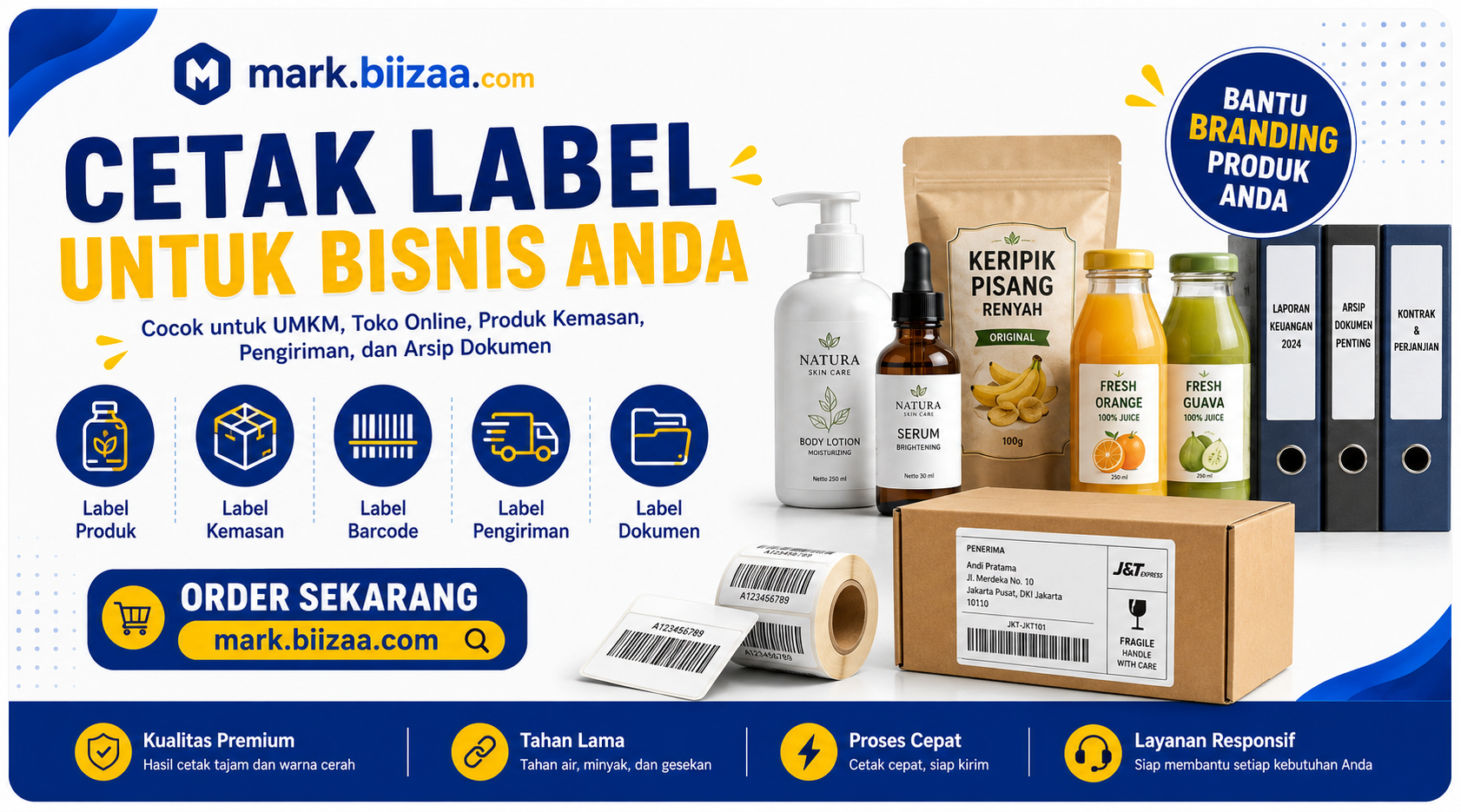 Cetak Label ( Produk, Dokumen, Kemasan dan lain lain )